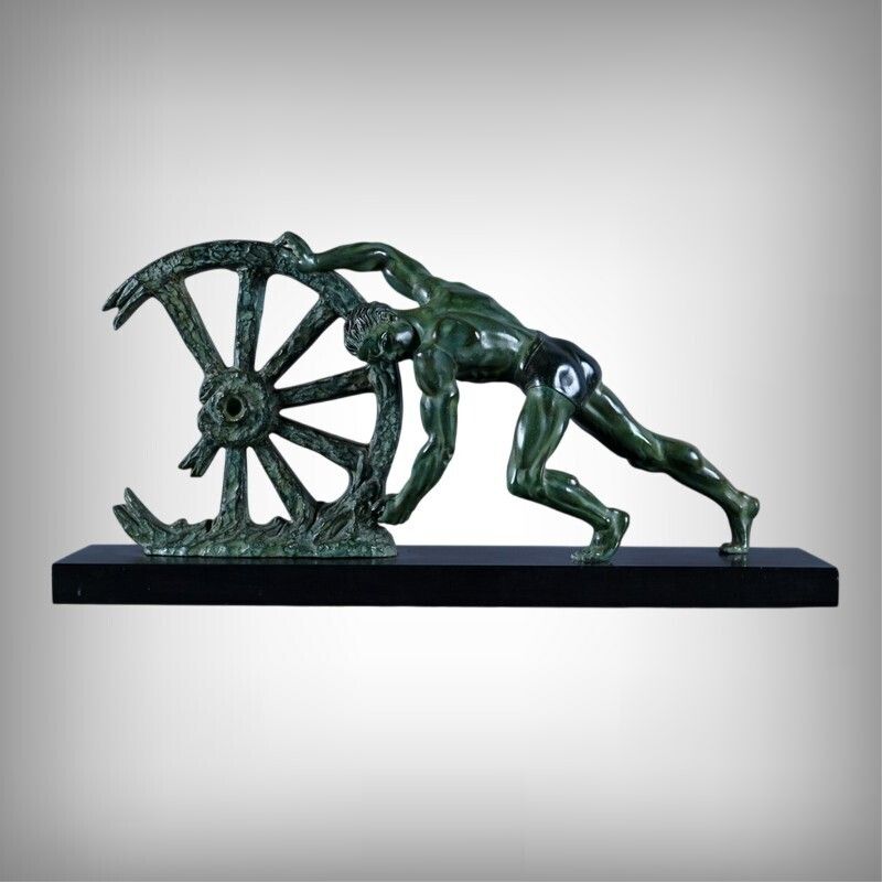 Important Bronze Sculpture "Allegory Of Strength", Art Deco – 1940