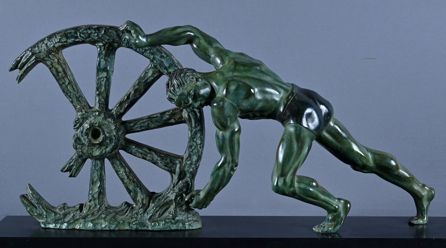 Important Bronze Sculpture "Allegory Of Strength", Art Deco – 1940 photo Art