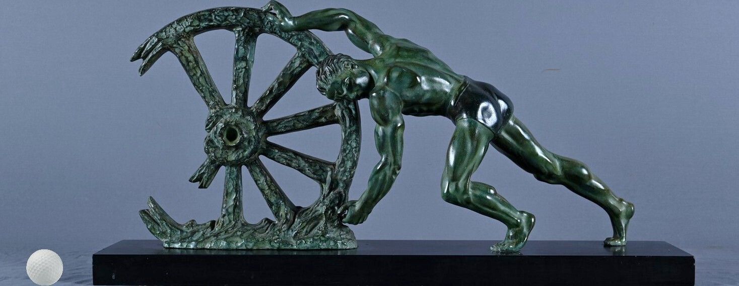 photo vintage Important Bronze Sculpture "Allegory Of Strength", Art Deco – 1940