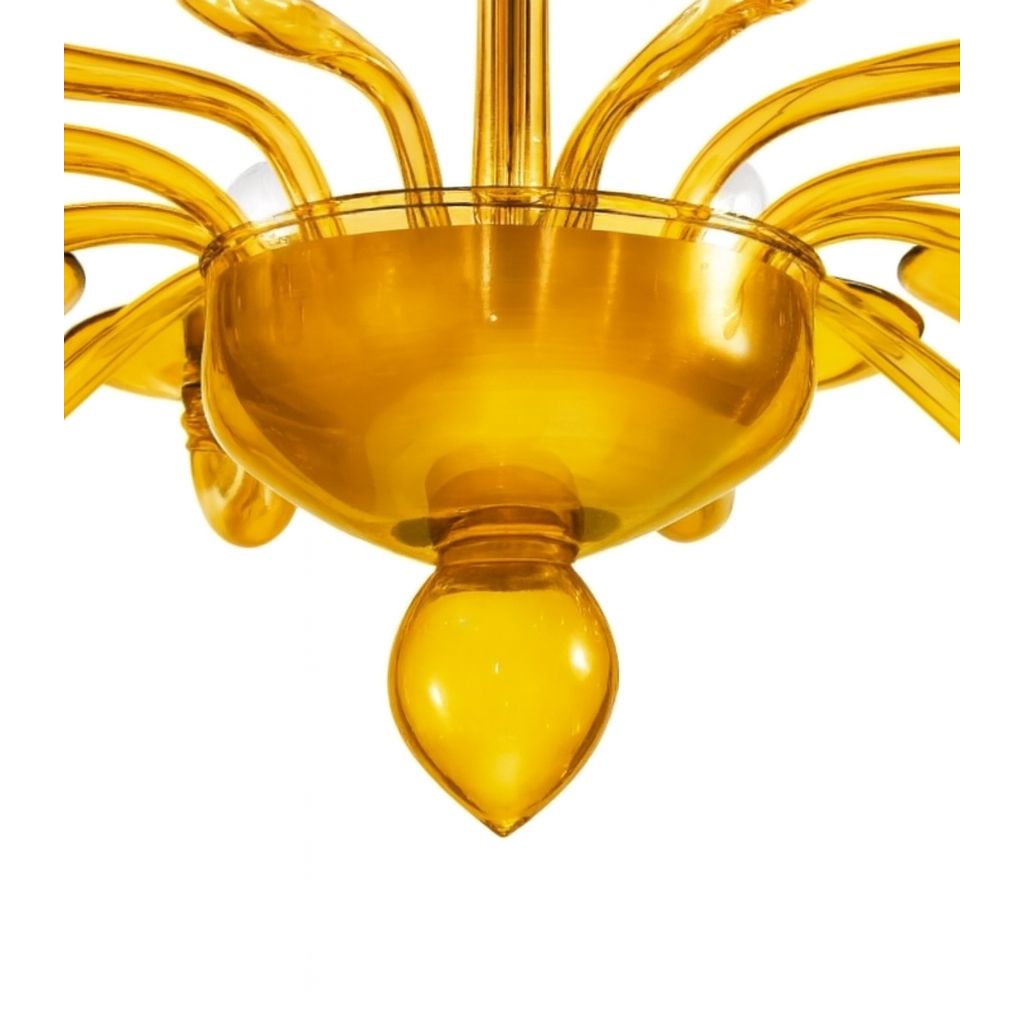 Italian Contemporary Amber Murano Style Glass Chandelier photo furniture