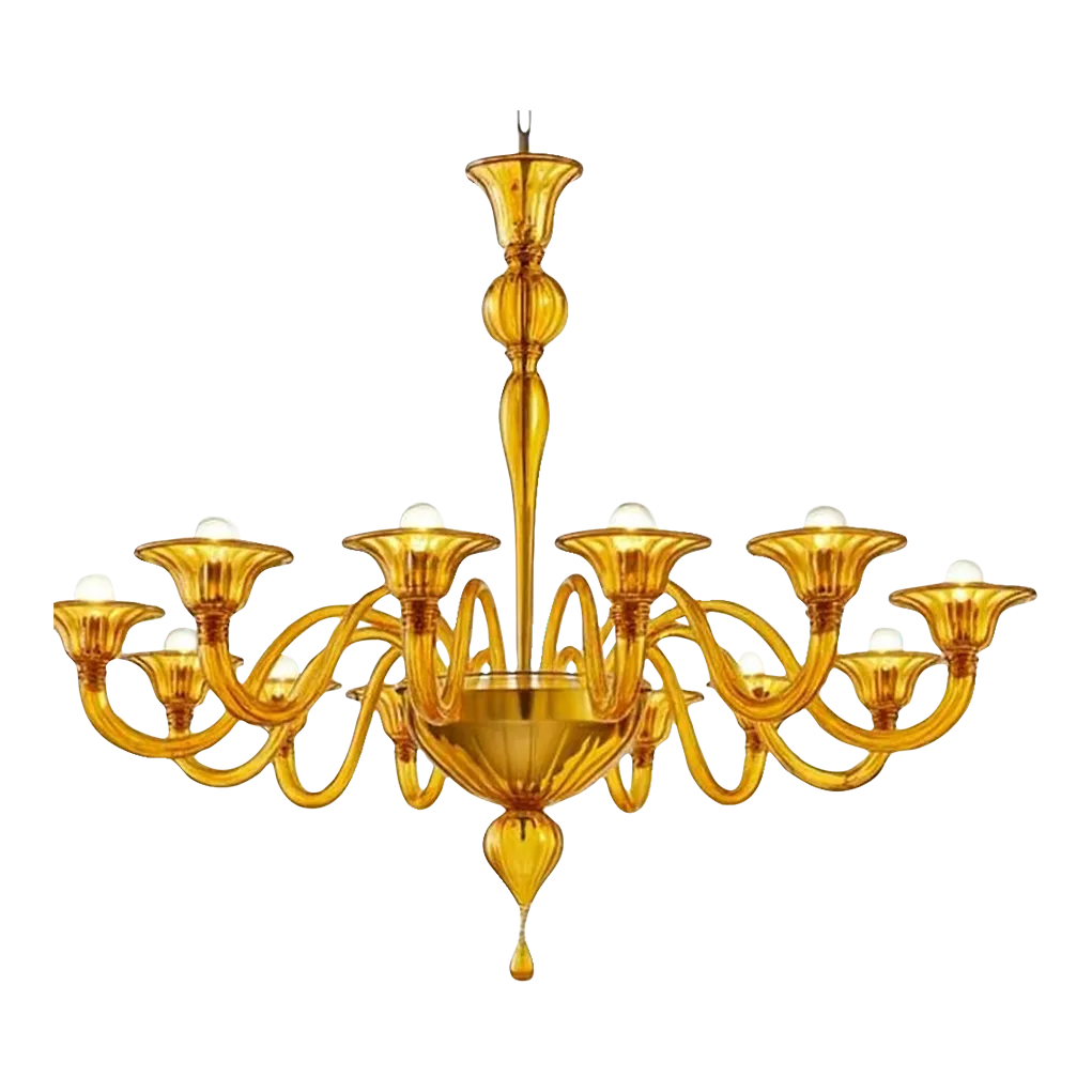 Italian Contemporary Modern Elegant "Rigadin" Murano Glass Chandelier