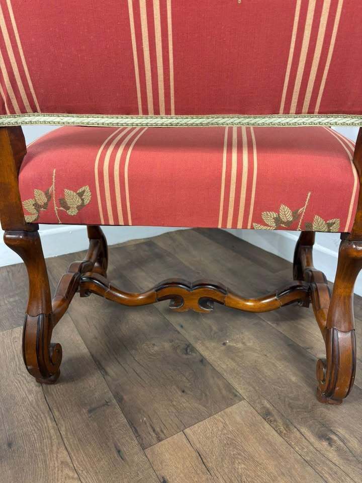 photo for sale Victorian Style Reproduction Mahogany Upholstered Armchair