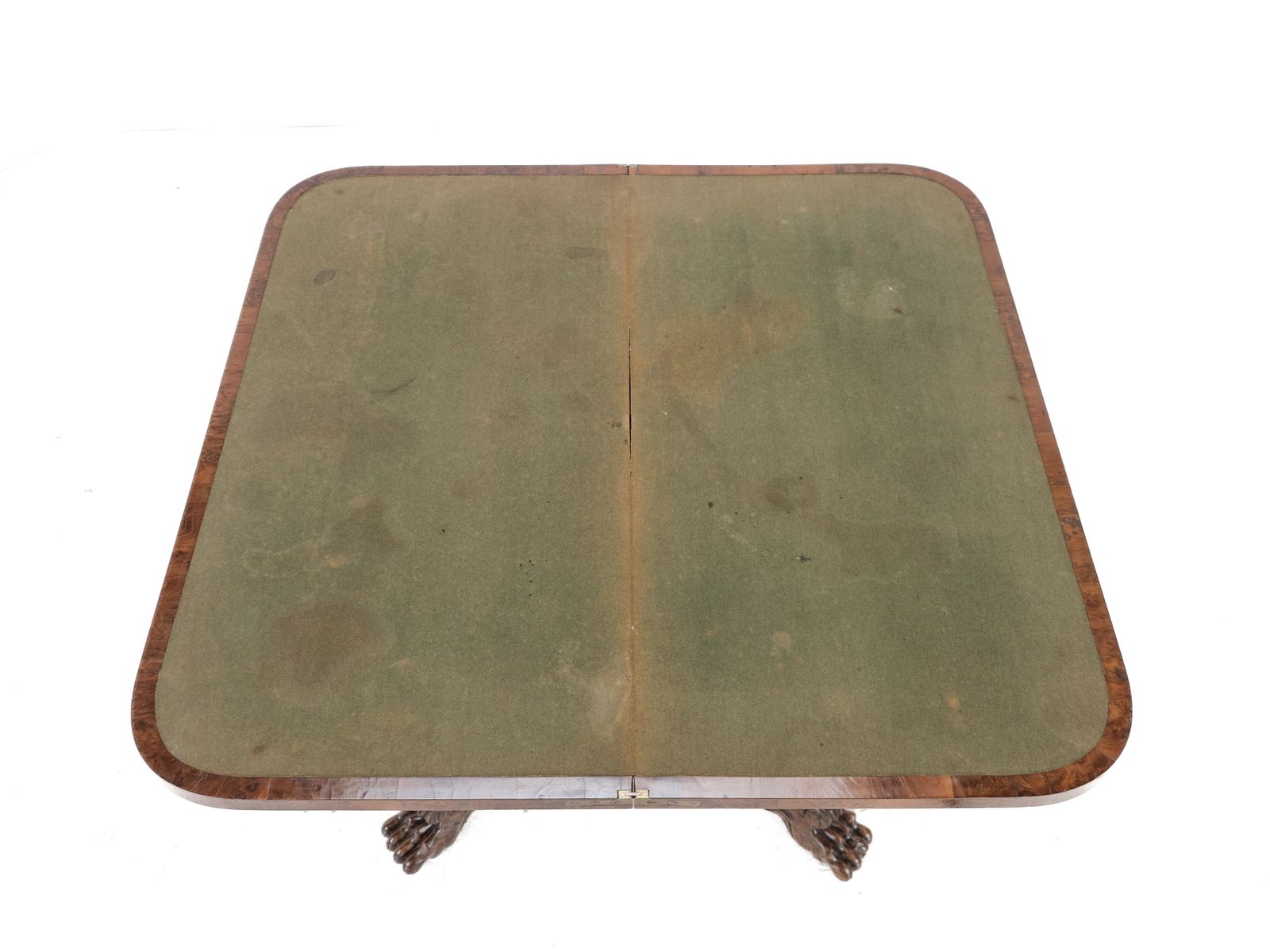 William IV Burr Yew Wood Card Table, C.1830 photo vinterior