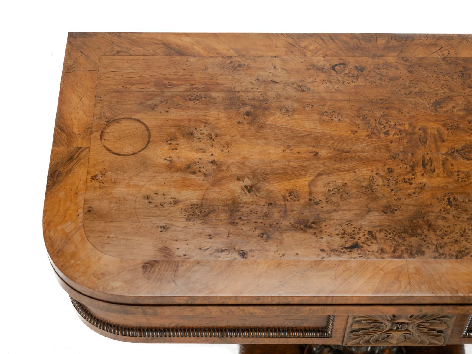 photo for sale William IV Burr Yew Wood Card Table, C.1830