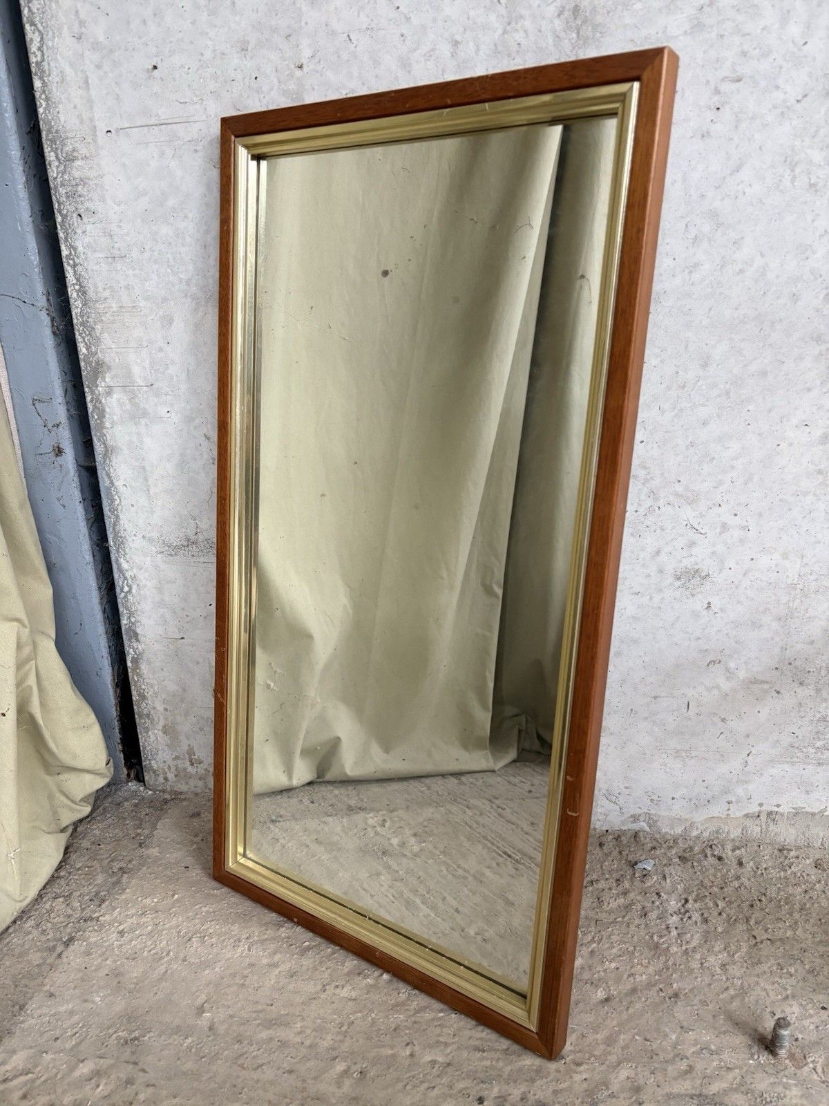 Vtg Mid Century Wall Hallway Mirror Retro R984 photo for sale