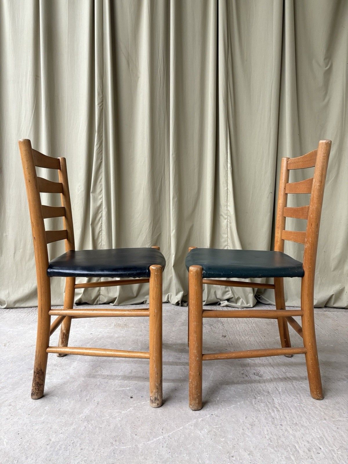 Vtg Early Mid Century Set 2 Kaare Klint Dining Side Church Chairs Danish R985 photo buy