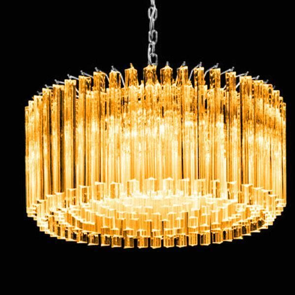 Mid Century Modern Italian Amber Triedro "Concava" Chandelier photo Lighting