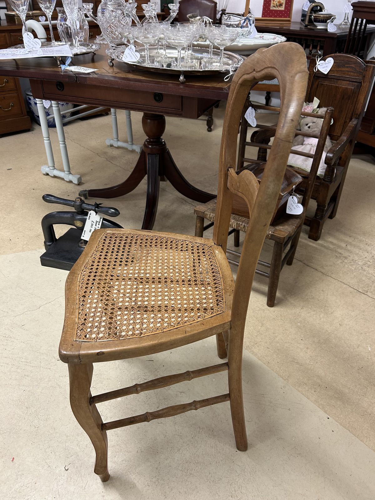 Antique French Cane Seat Chair photo furniture