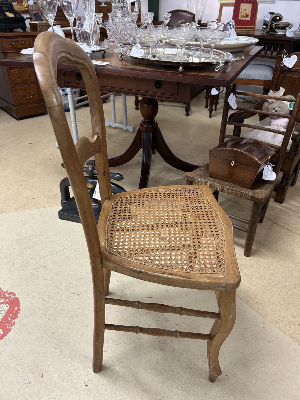 Antique French Cane Seat Chair photo 60.0