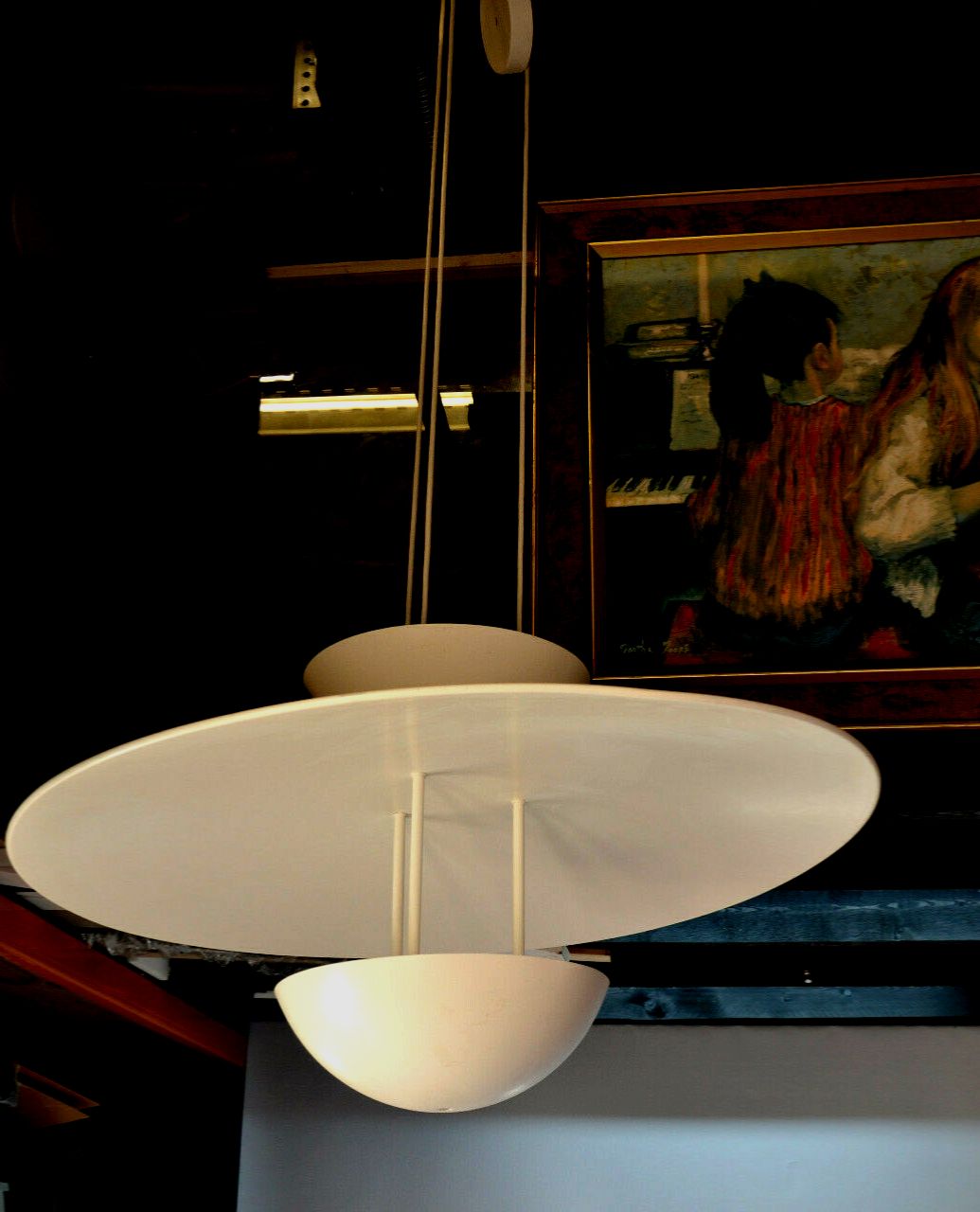 Used White Aluminium Pendant Lamp Fata Morgana Hans Arne Jakobsson Sweden 80s photo for sale