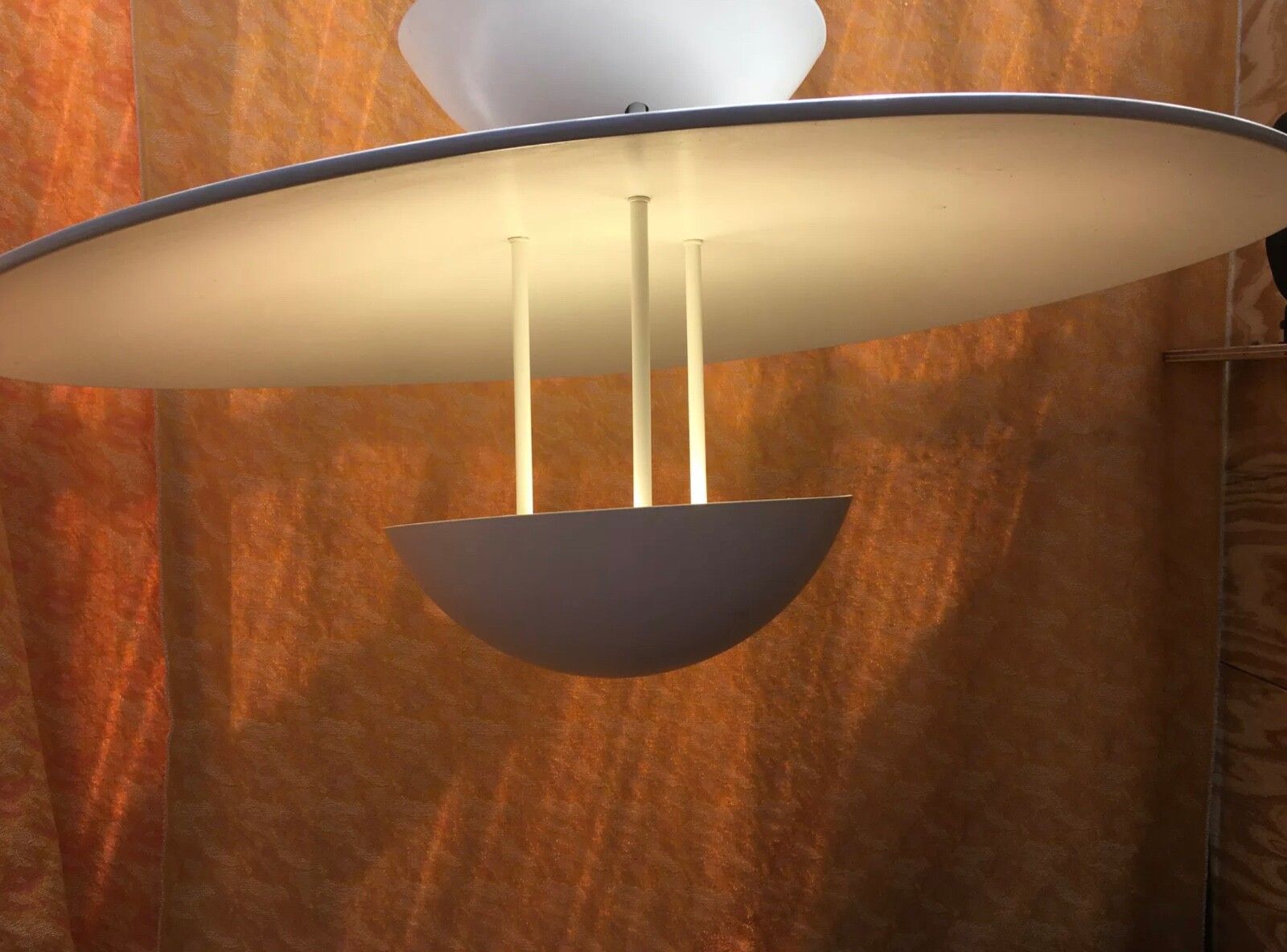 Used White Aluminium Pendant Lamp Fata Morgana Hans Arne Jakobsson Sweden 80s photo 650.0