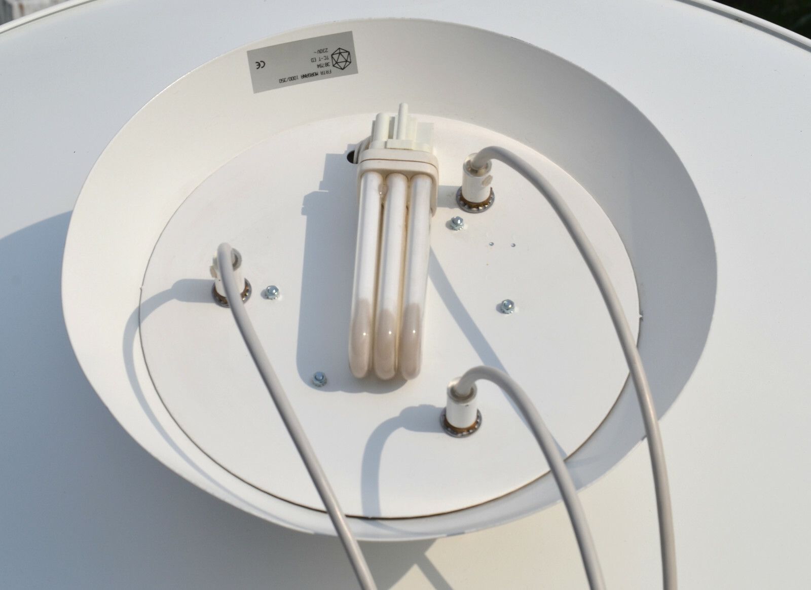 photo for sale Used White Aluminium Pendant Lamp Fata Morgana Hans Arne Jakobsson Sweden 80s