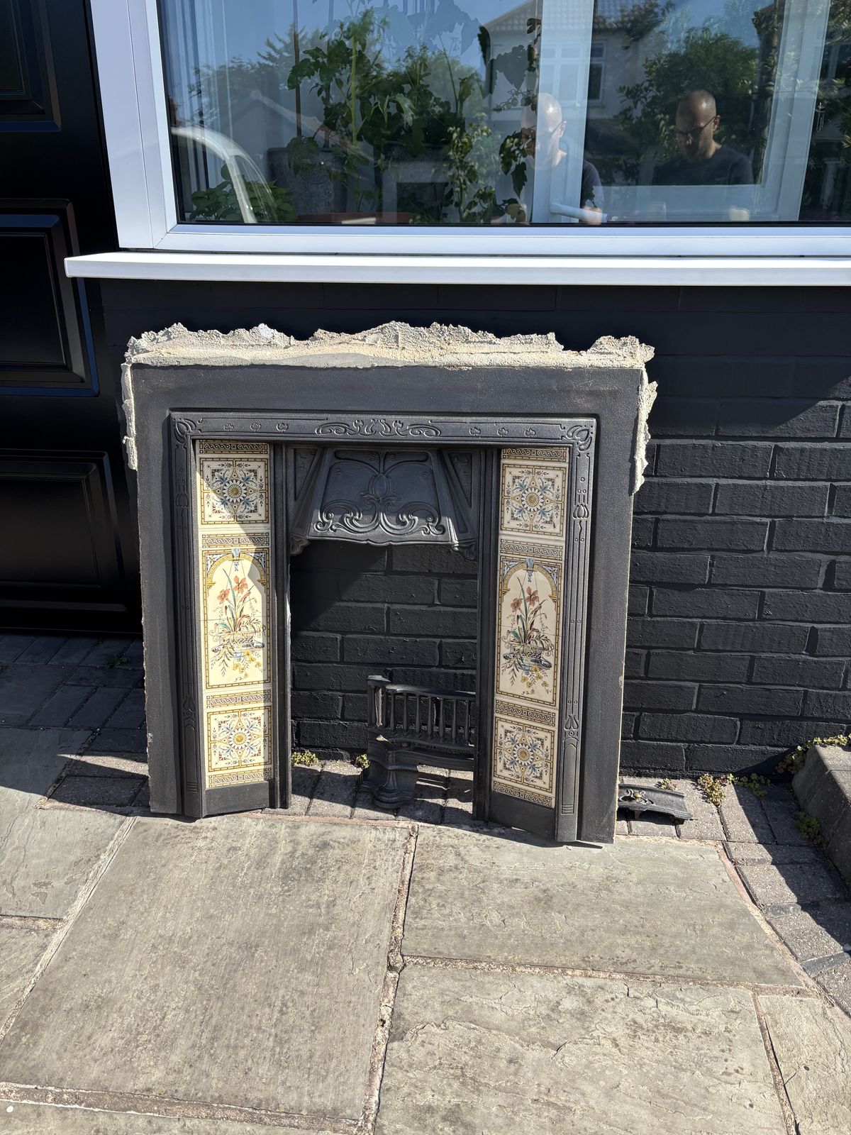 Fireplace Cast Iron Insert And Solid Wood Mantelpiece.