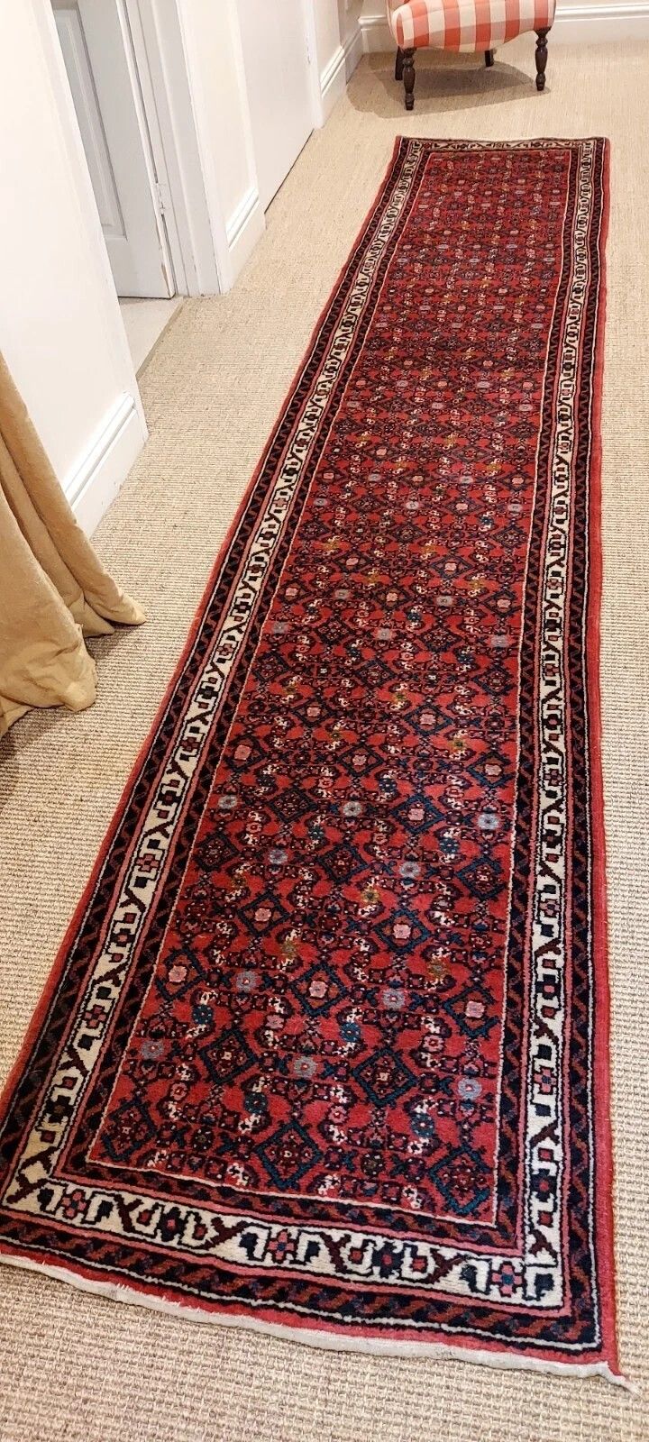 Fabulous Quality Very Long Vintage  Runner Rug Carpet 3m 33cm With Beautiful Rich Colours. photo for sale
