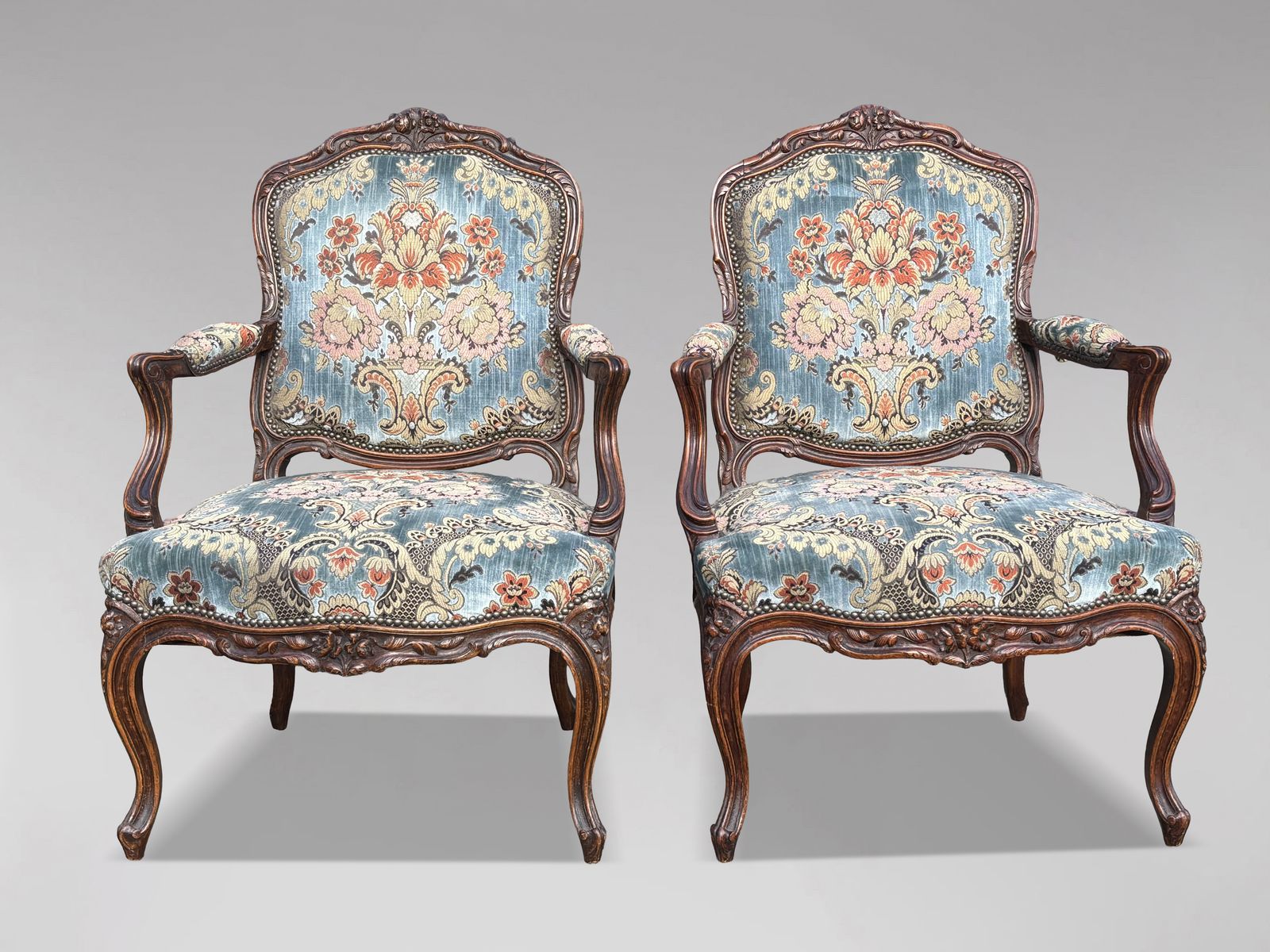 Set Of 4 French Louis XV 19th Century Upholstered Armchairs photo Furniture