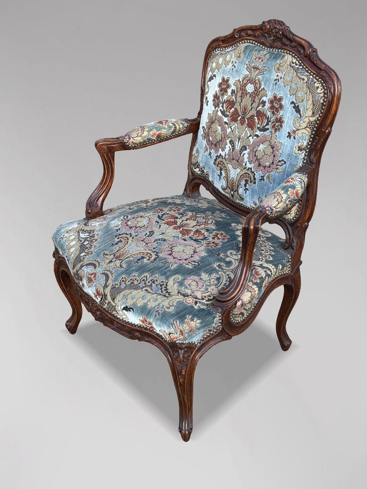 Set Of 4 French Louis XV 19th Century Upholstered Armchairs photo vinterior