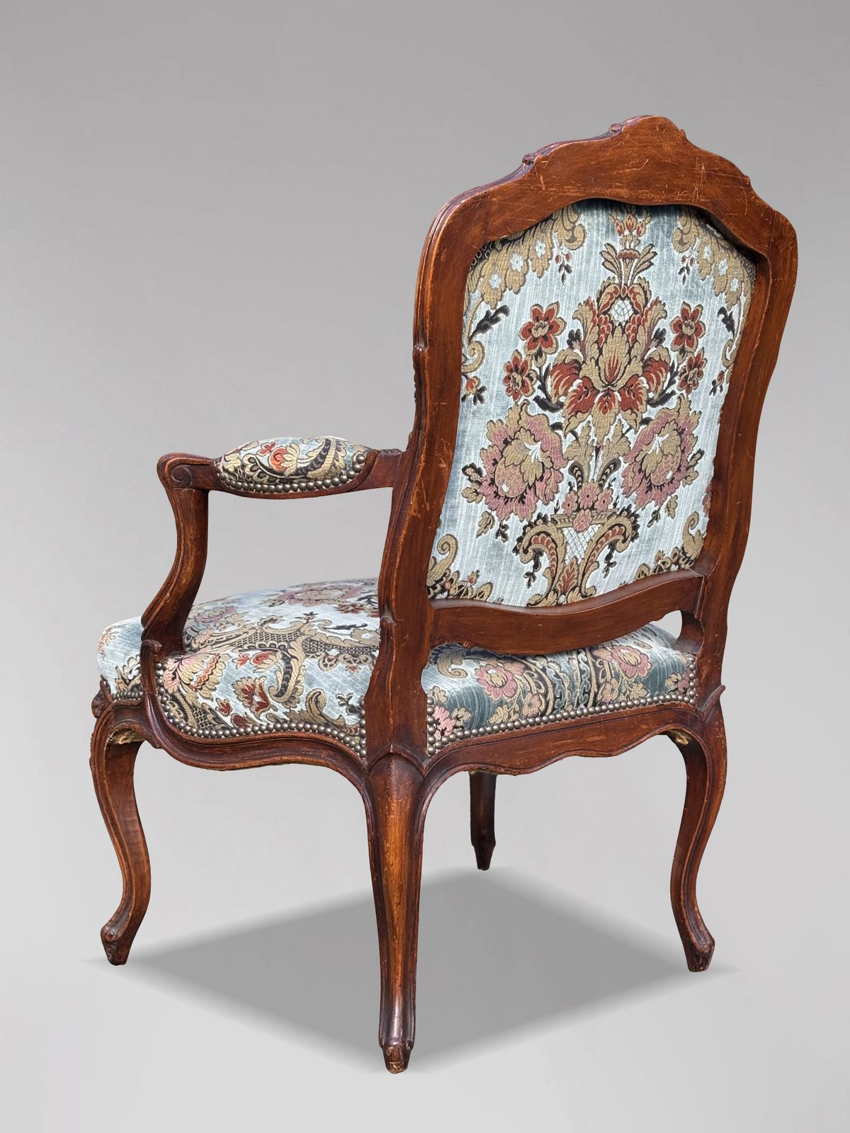Set Of 4 French Louis XV 19th Century Upholstered Armchairs photo vintage