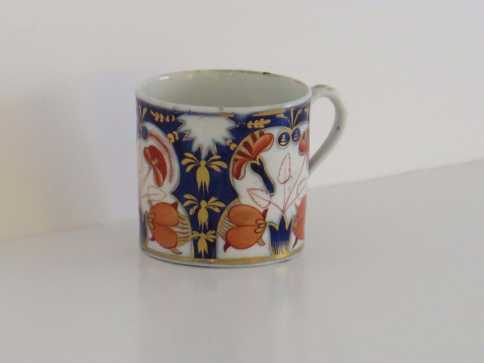 Georgian Coalport Coffee Can Porcelain Hand Painted Gilded Imari Ptn, Circa 1810 photo buy