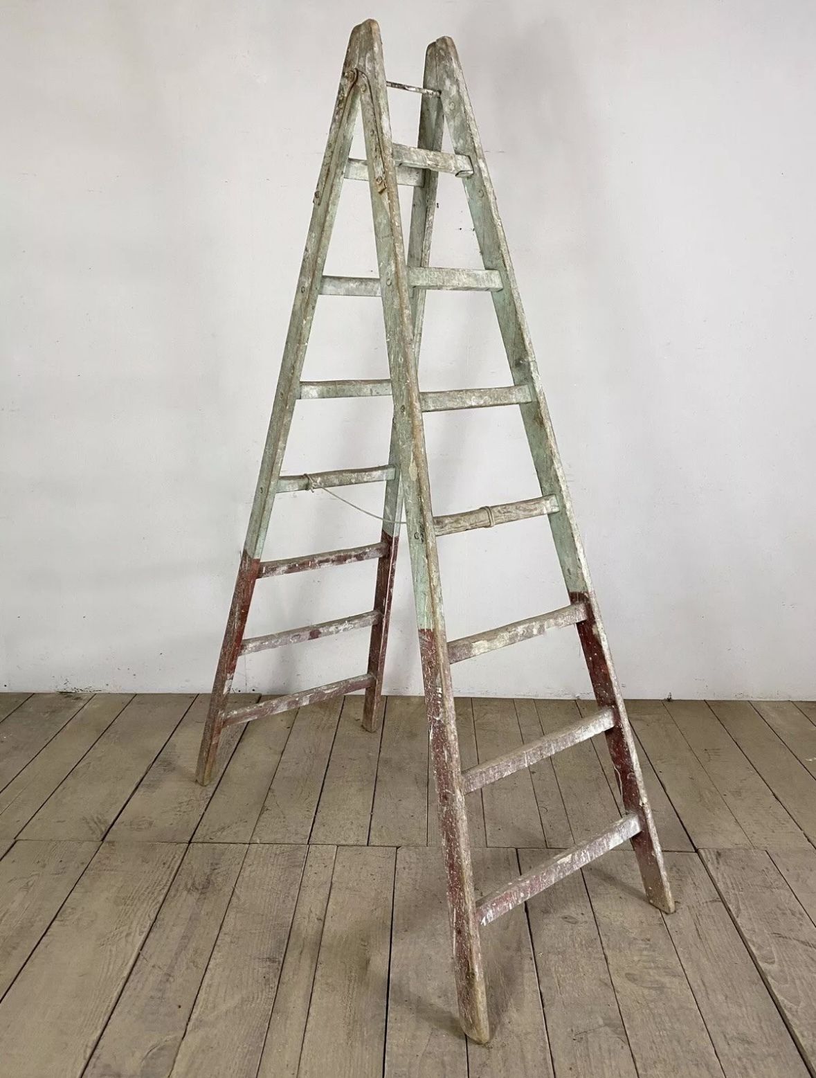 Antique French Original Painted Shop Display Ladders