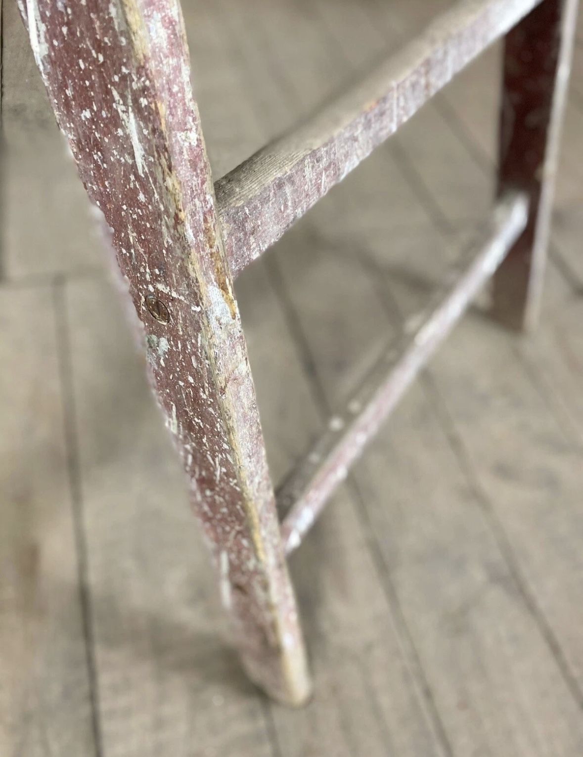 Antique French Original Painted Shop Display Ladders photo for sale