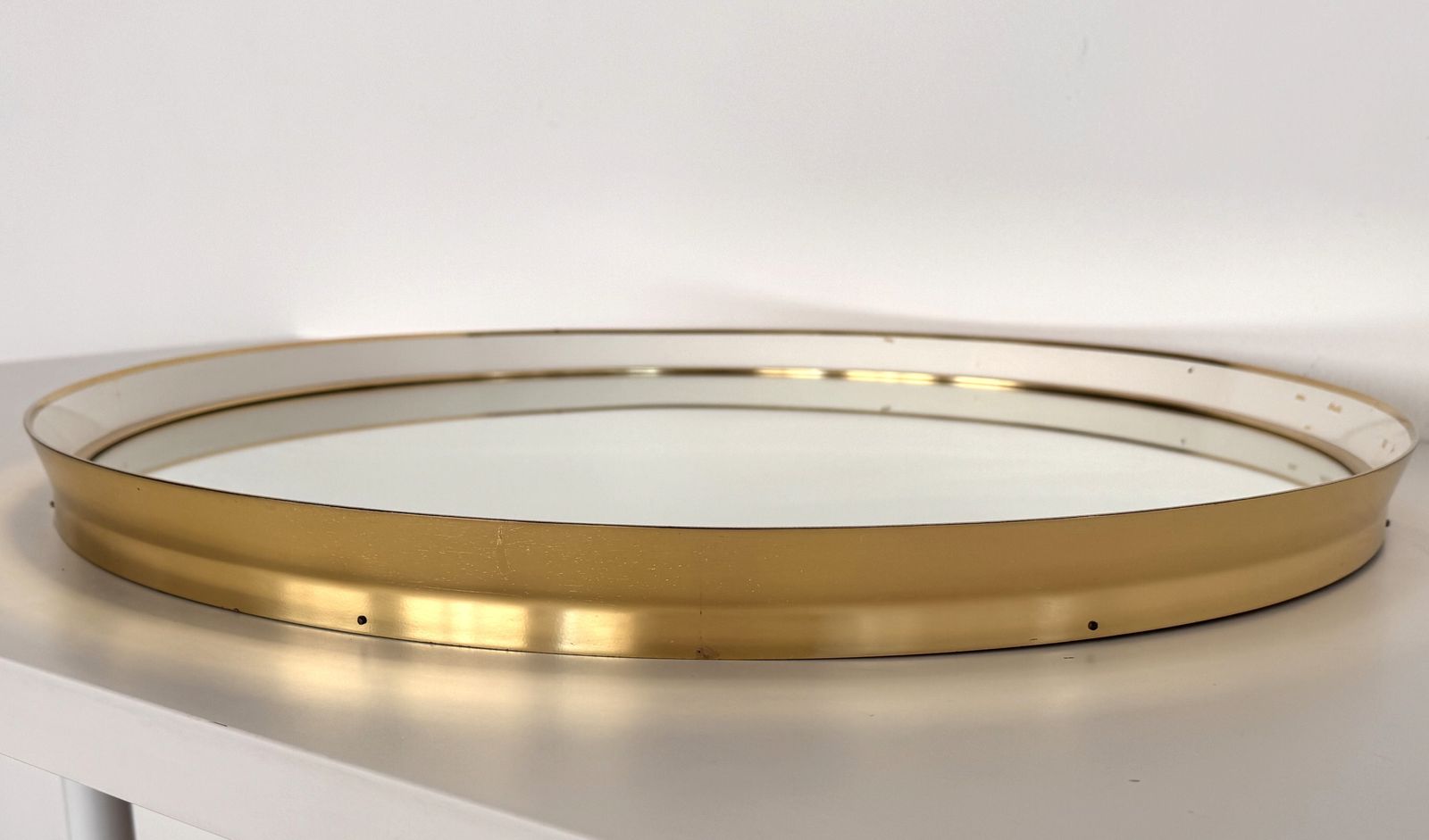photo buy Midcentury Round Wall Mirror By Vereinigte Werkstätten München, 1970