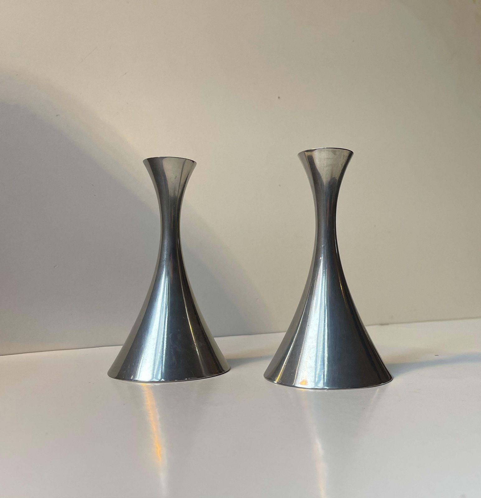 Arne Eskers Pewter Candleholders For Just Andersen, 1950s, Set Of 2 photo Home Decor