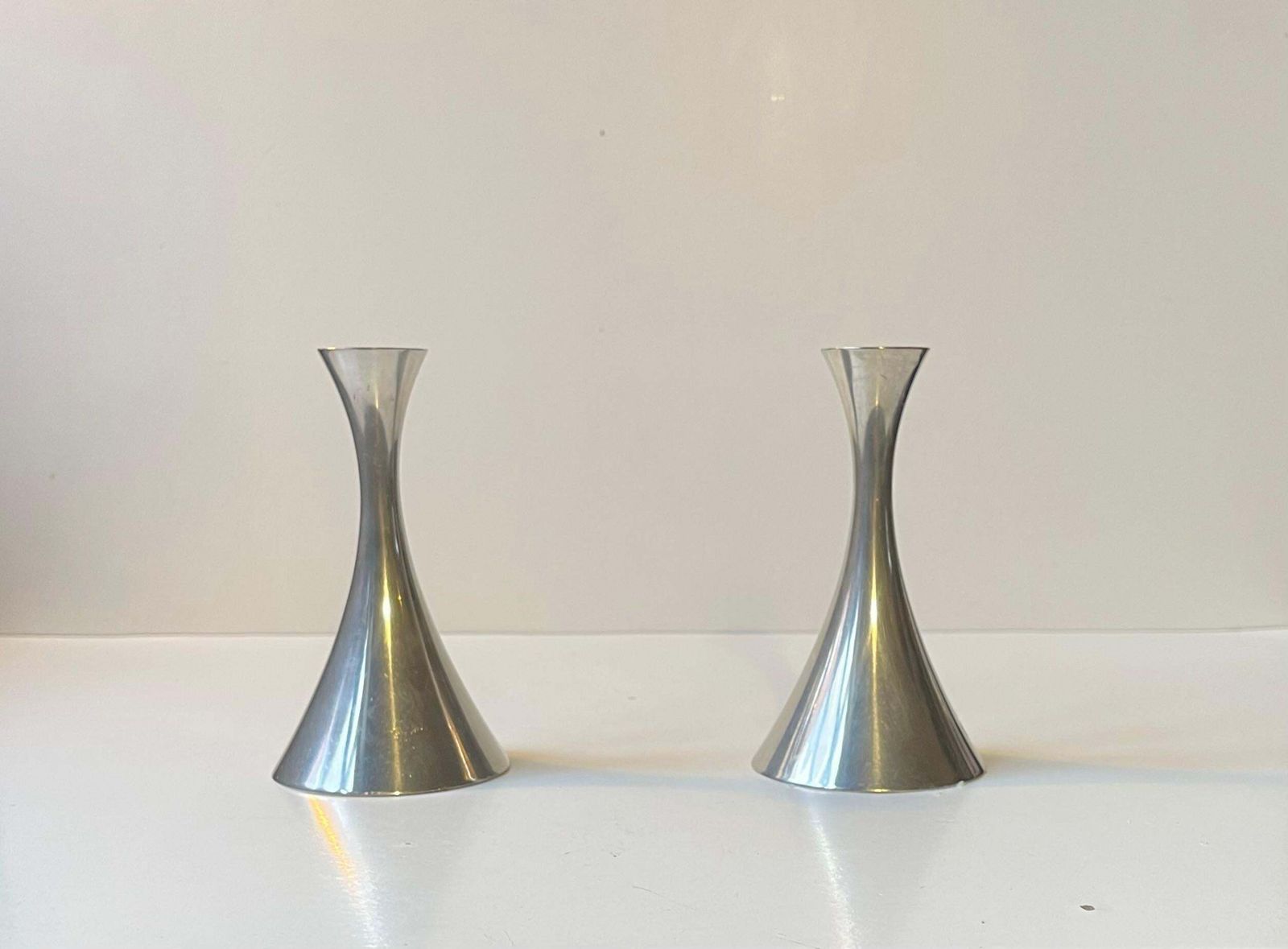 Arne Eskers Pewter Candleholders For Just Andersen, 1950s, Set Of 2 photo 343.0