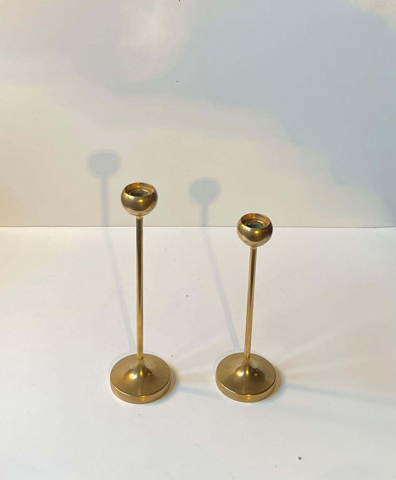 Scandinavian Modern Tulip Candlesticks In Brass, 1960s, Set Of 2 photo furniture
