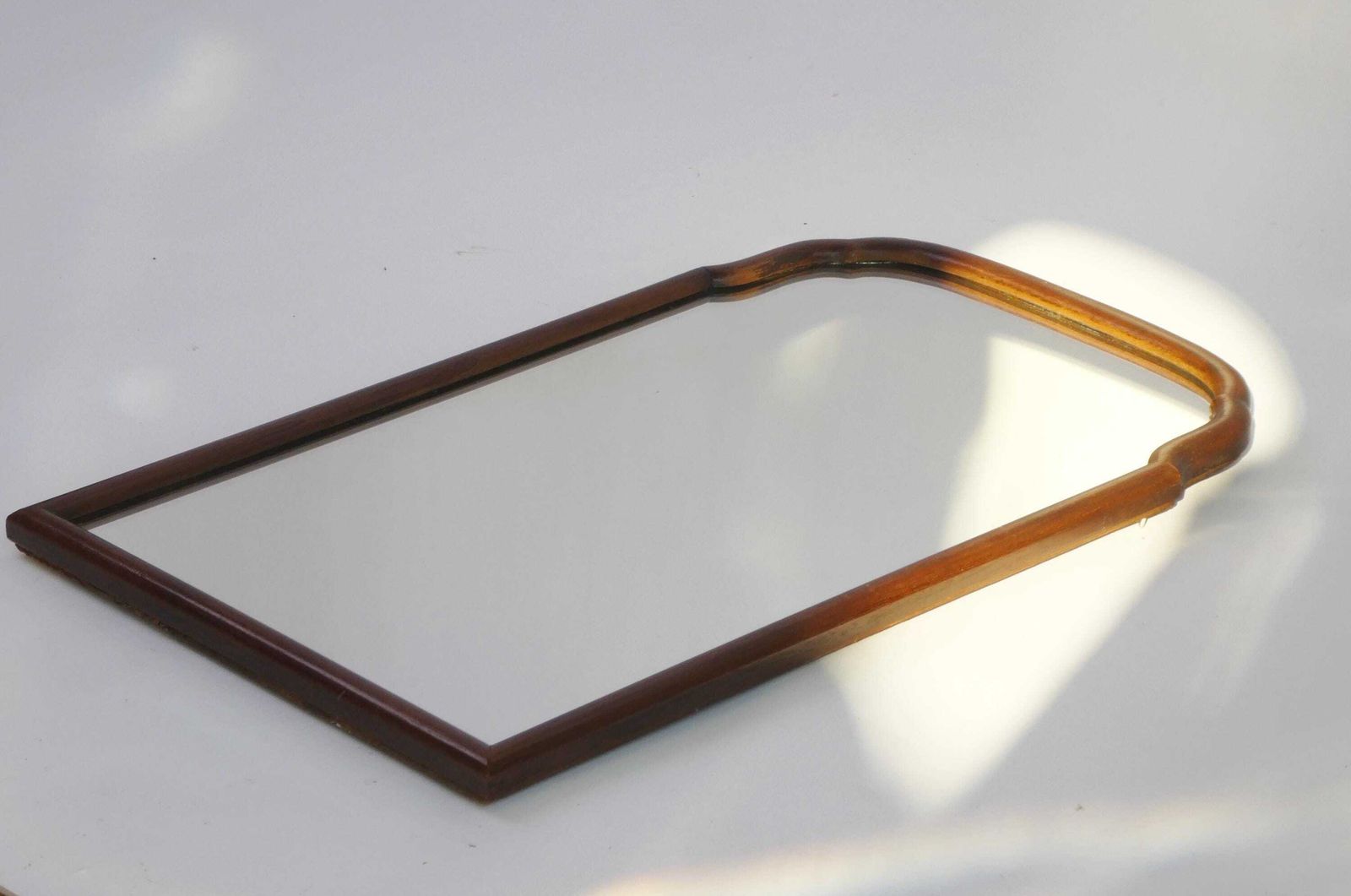 Wooden Antique Scalloped Wall Mirror, Dutch Arched Mantle Mirror, Farmhouse Decor photo buy