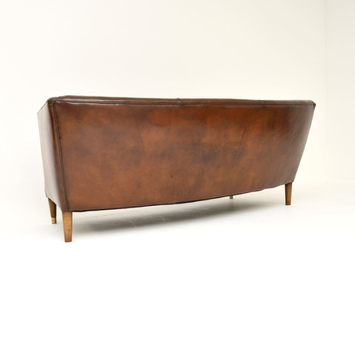 Furniture Vintage Danish Cabinetmaker Leather Sofa photo