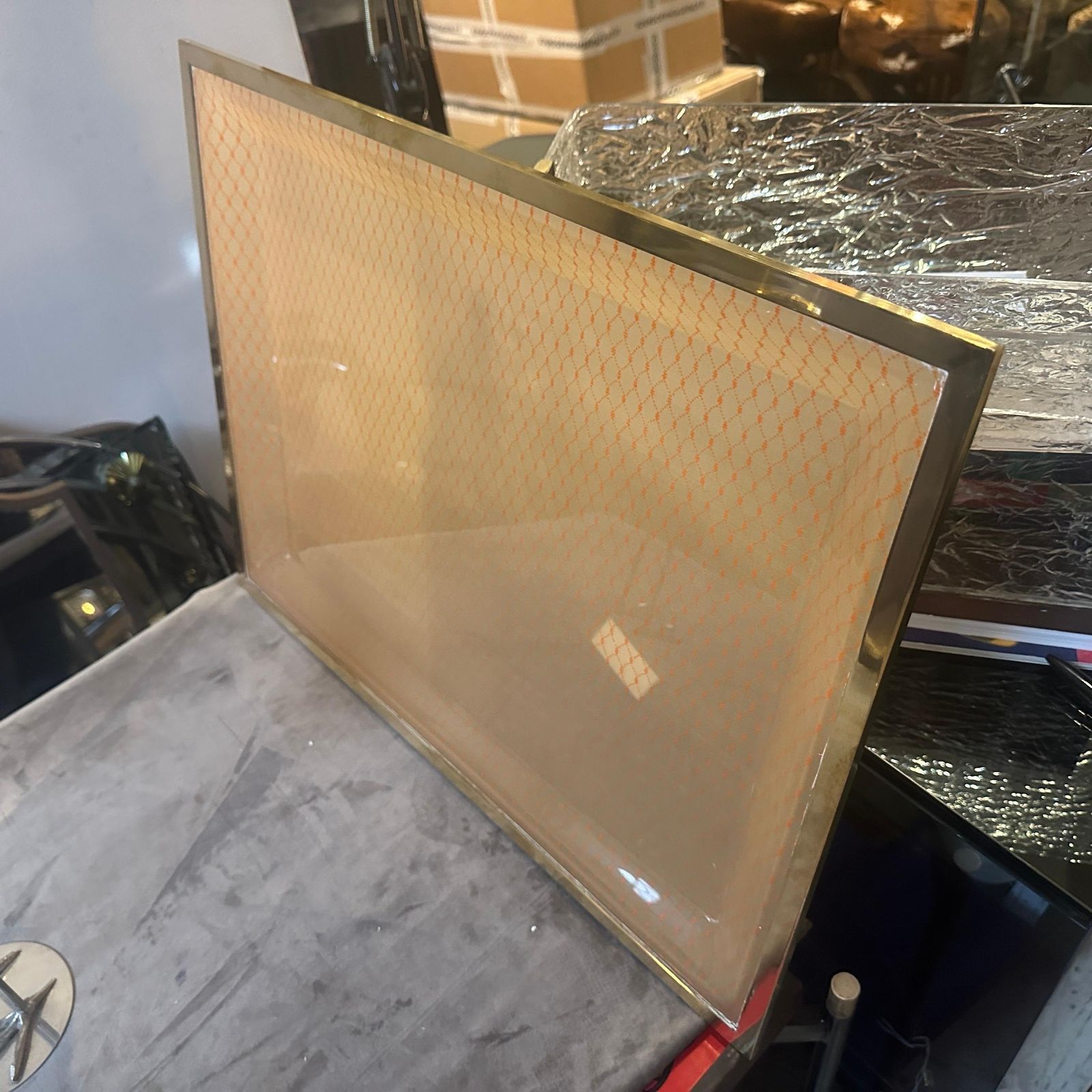1970s Mid Century Modern Brass And Plexiglass Tray By Liar Of A. Cavalli photo 768.0