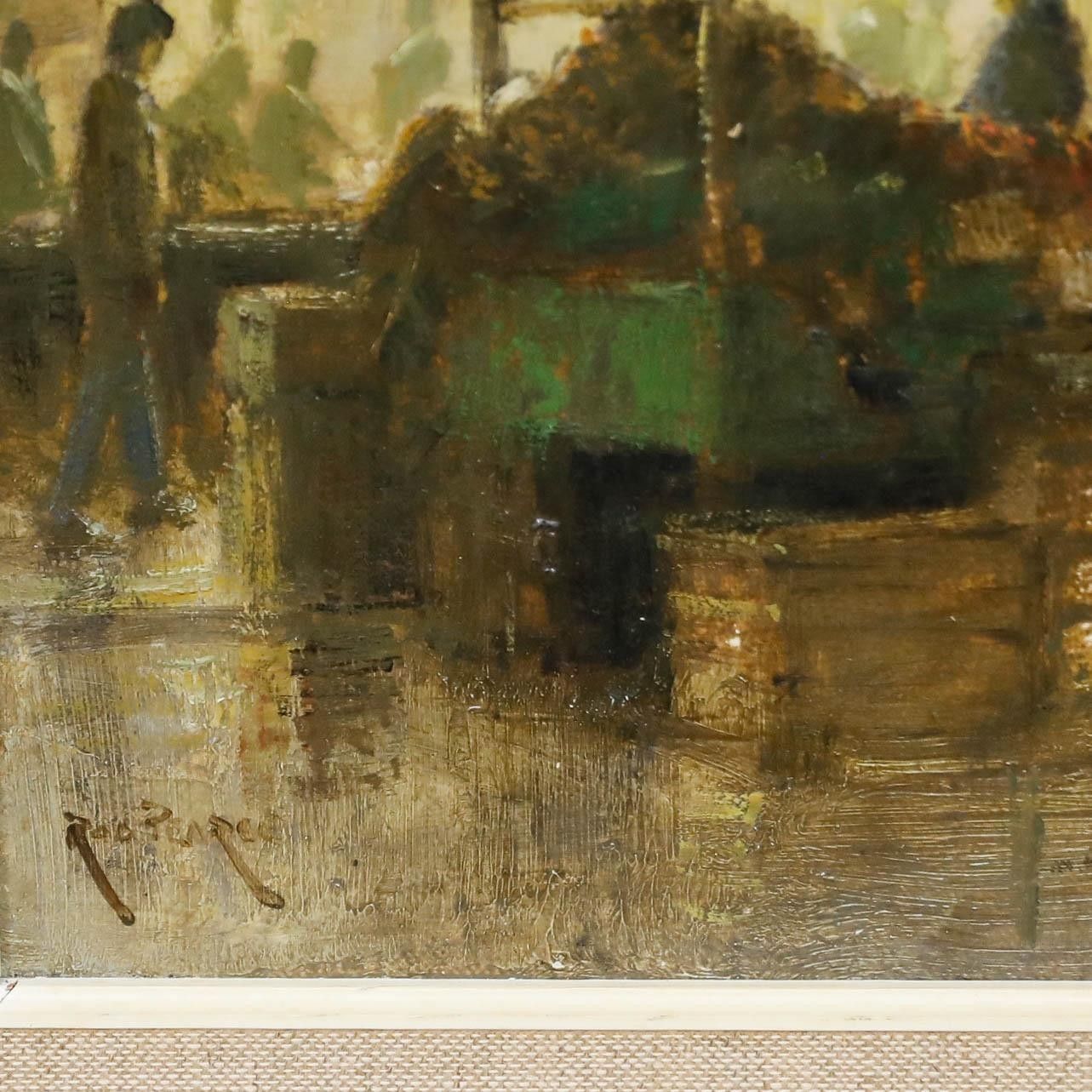 Rod Pearce (B.1942) Framed 20th Century Oil, Market Stalls photo vinterior