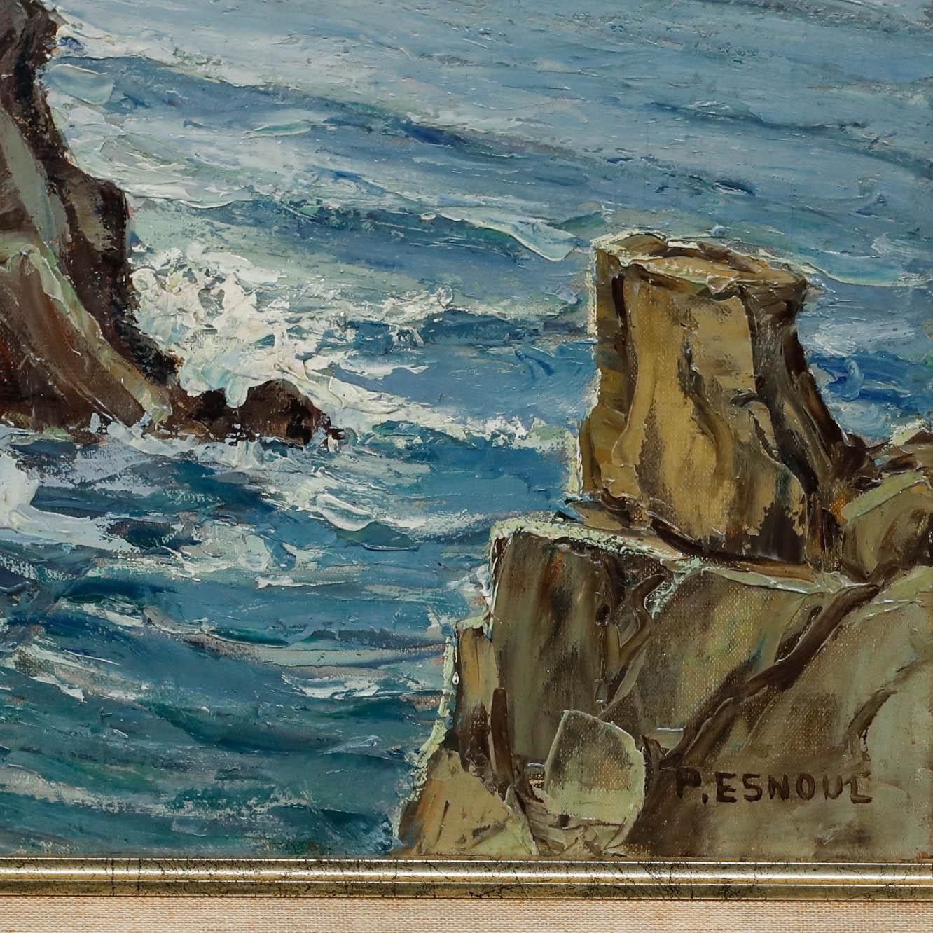 Paul Esnoul (1882 1960) Framed Mid 20th Century Oil, Les Tas De Pois photo vinterior