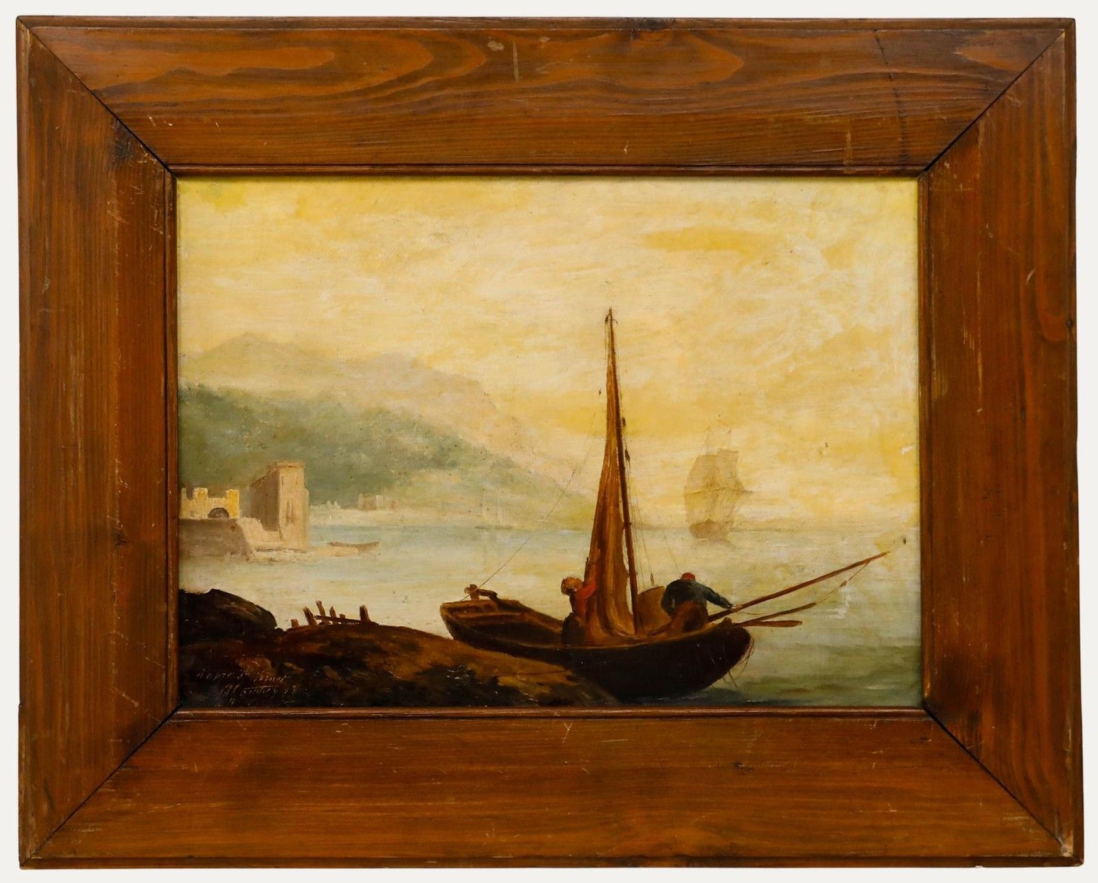 Manner Of Claude Joseph Vernet (1714 1789) 19th Century Oil, Raising The Sails