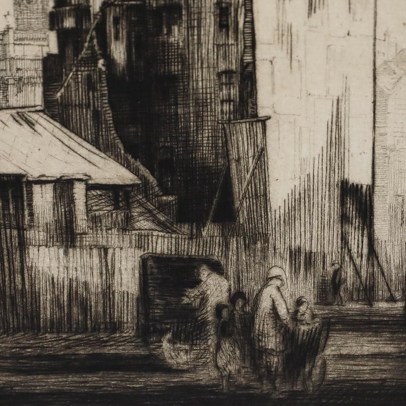 Nathaniel Sparks Re (1880 1956) Early 20th Century Etching, St Mary Le Strand photo for sale