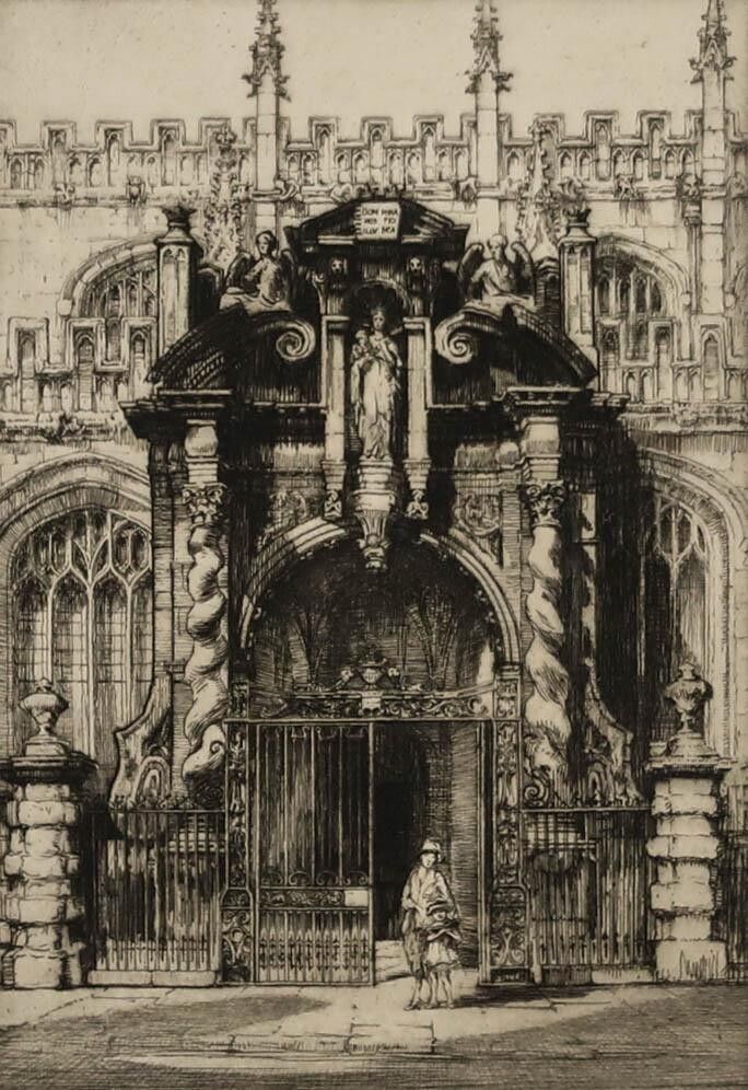 Nathaniel Sparks Re (1880 1956) Early 20th Century Etching, Church Of St Mary photo furniture
