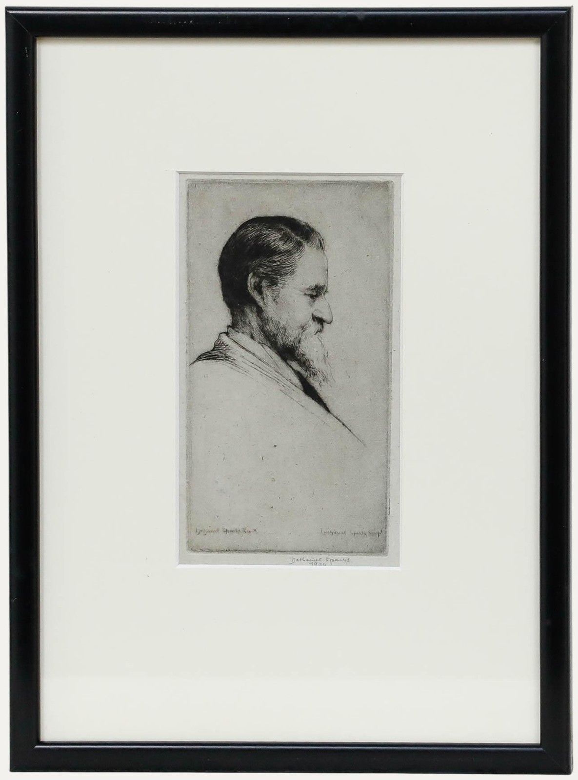 Nathaniel Sparks Re (1880 1956) Etching, Portrait Of Nathaniel Sparks Senior