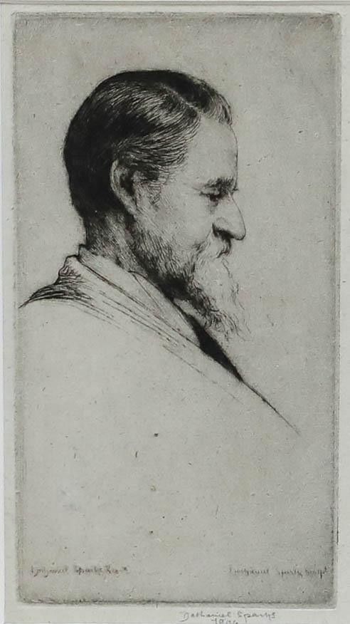 Nathaniel Sparks Re (1880 1956) Etching, Portrait Of Nathaniel Sparks Senior photo furniture
