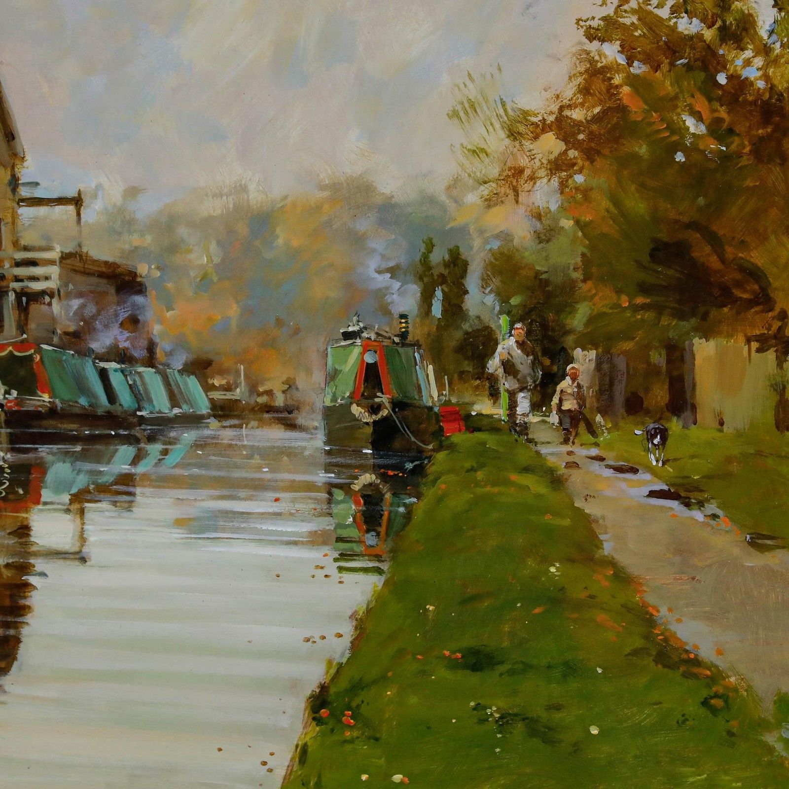 John Haskins (B.1938) 20th Century Acrylic, On The Canal photo Art