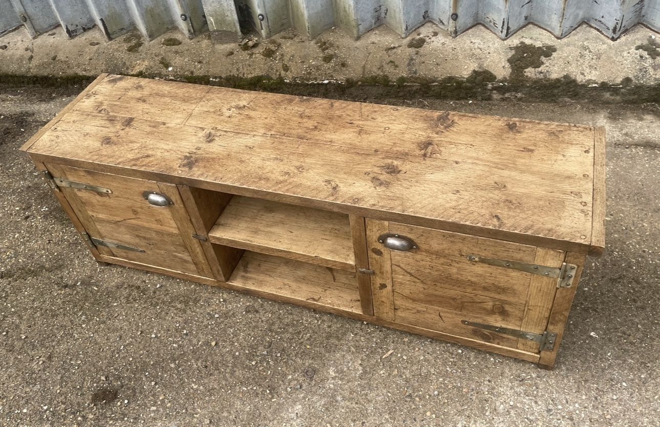 Rustic Up Cycled Tv Stand, 21st Century photo for sale