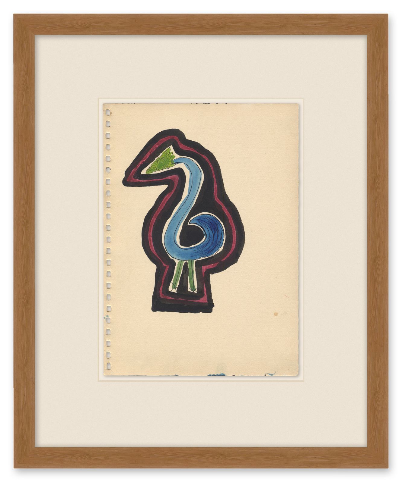Exquisite 1954 Watercolour Painting By Eminent Dutch Sculptor