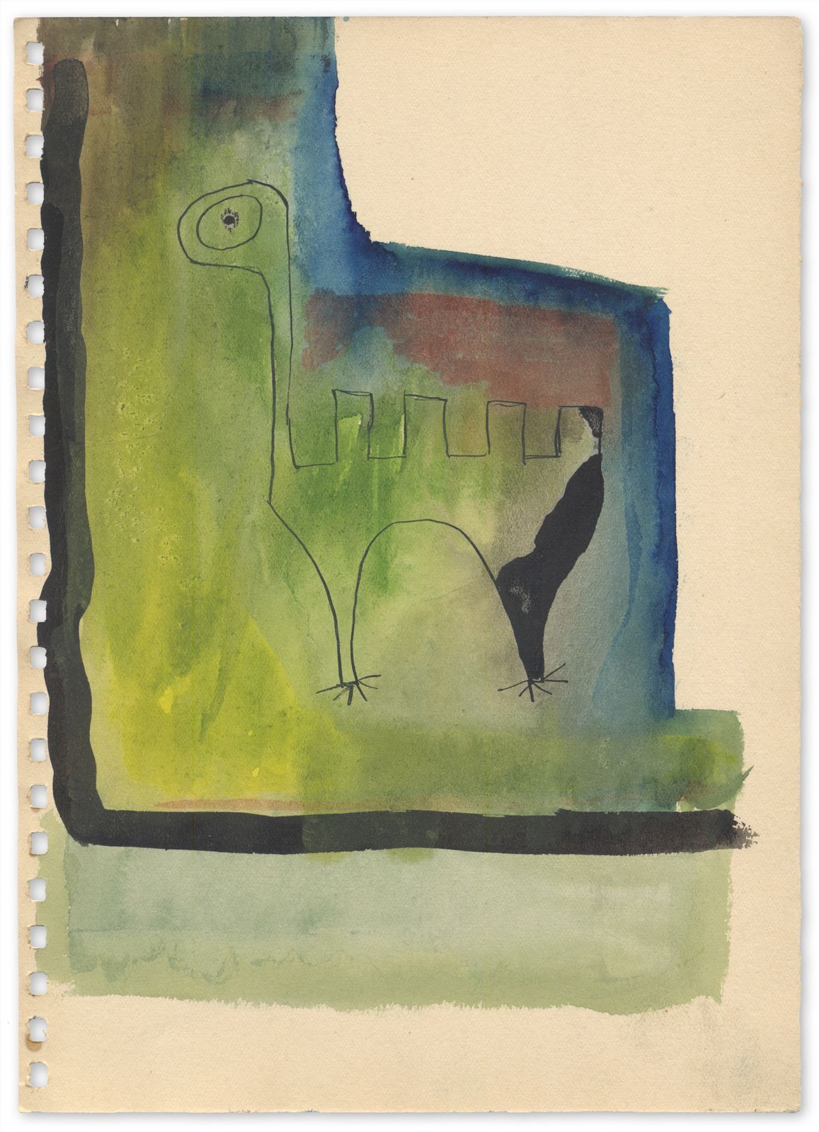 Exquisite 1954 Watercolour Painting By Eminent Dutch Sculptor photo furniture