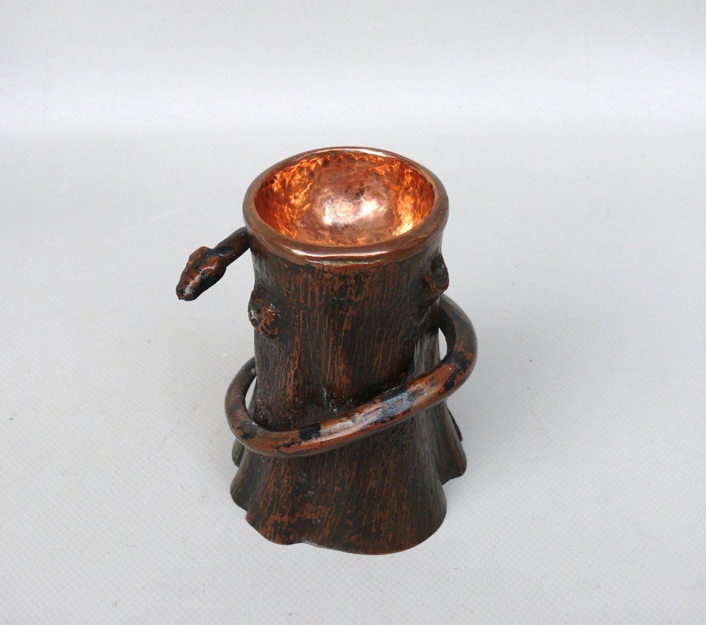 Small Art Nouveau Schlange Auf Baumstumpf In Copper, 1890s photo 1163.0