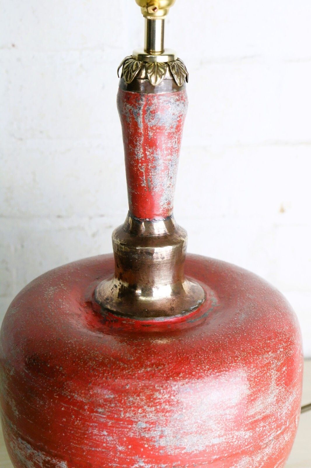 Table Lamp Antique Mughal Zinc & Brass Water Cooling Vessel 18th Century Ethnic photo 129.0