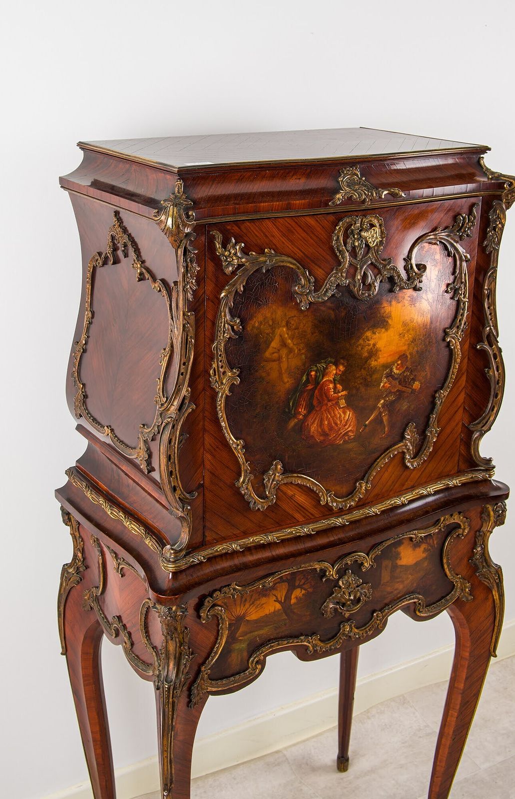 19th Century French Vernis Martin Kingwood Cabinet On Stand With Ormolu Mounts photo furniture