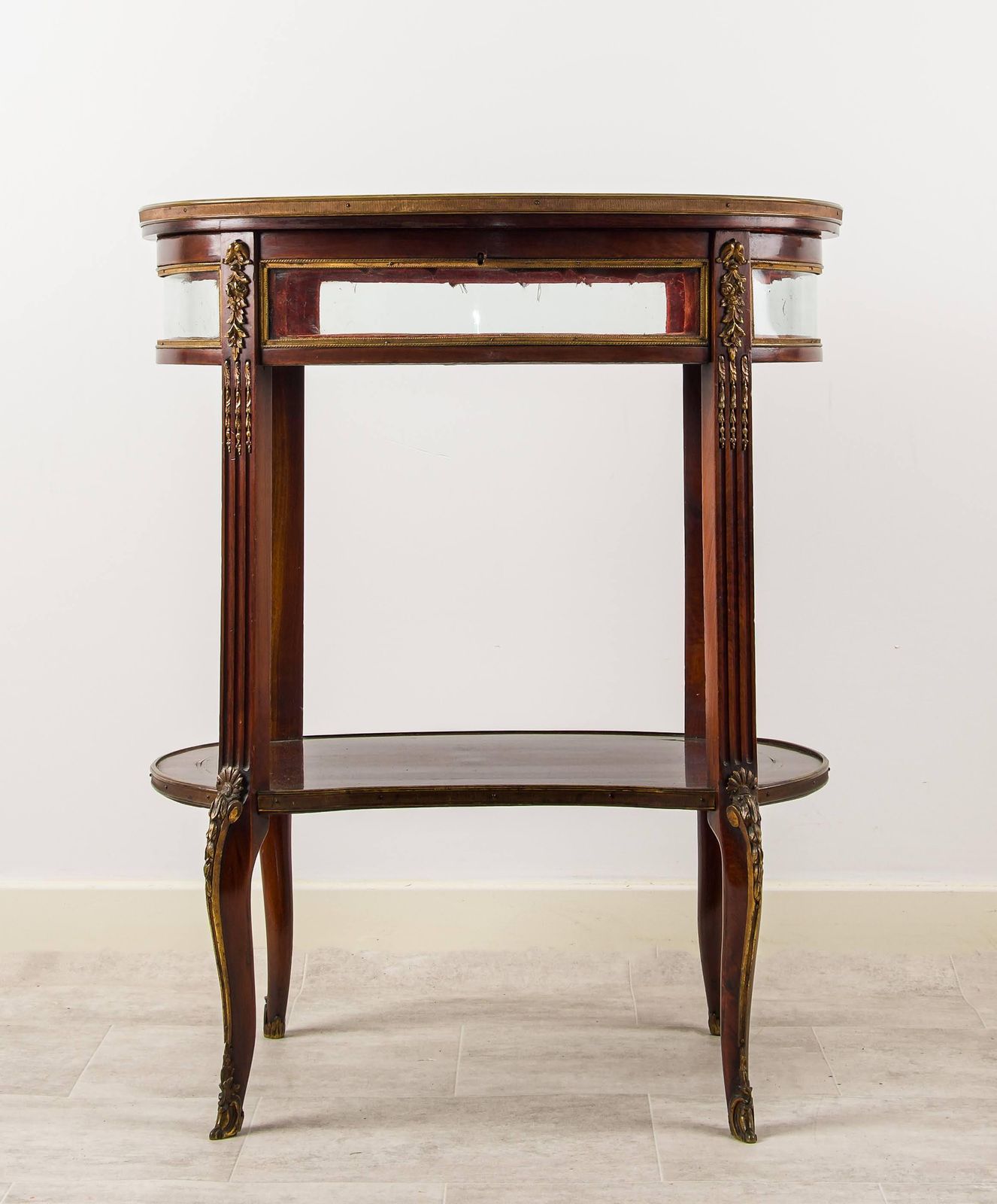 Belle époque French Mahogany Bijouterie Table With Glass Display Top, C.1900 photo Furniture