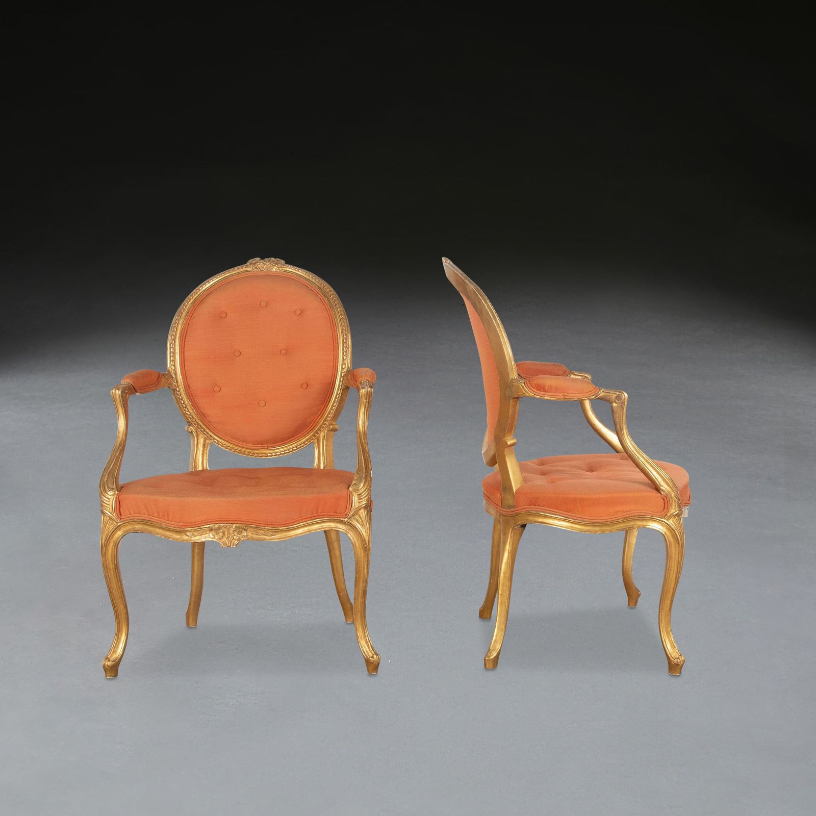 Pair Of Geo III Giltwood Open Armchairs photo vintage