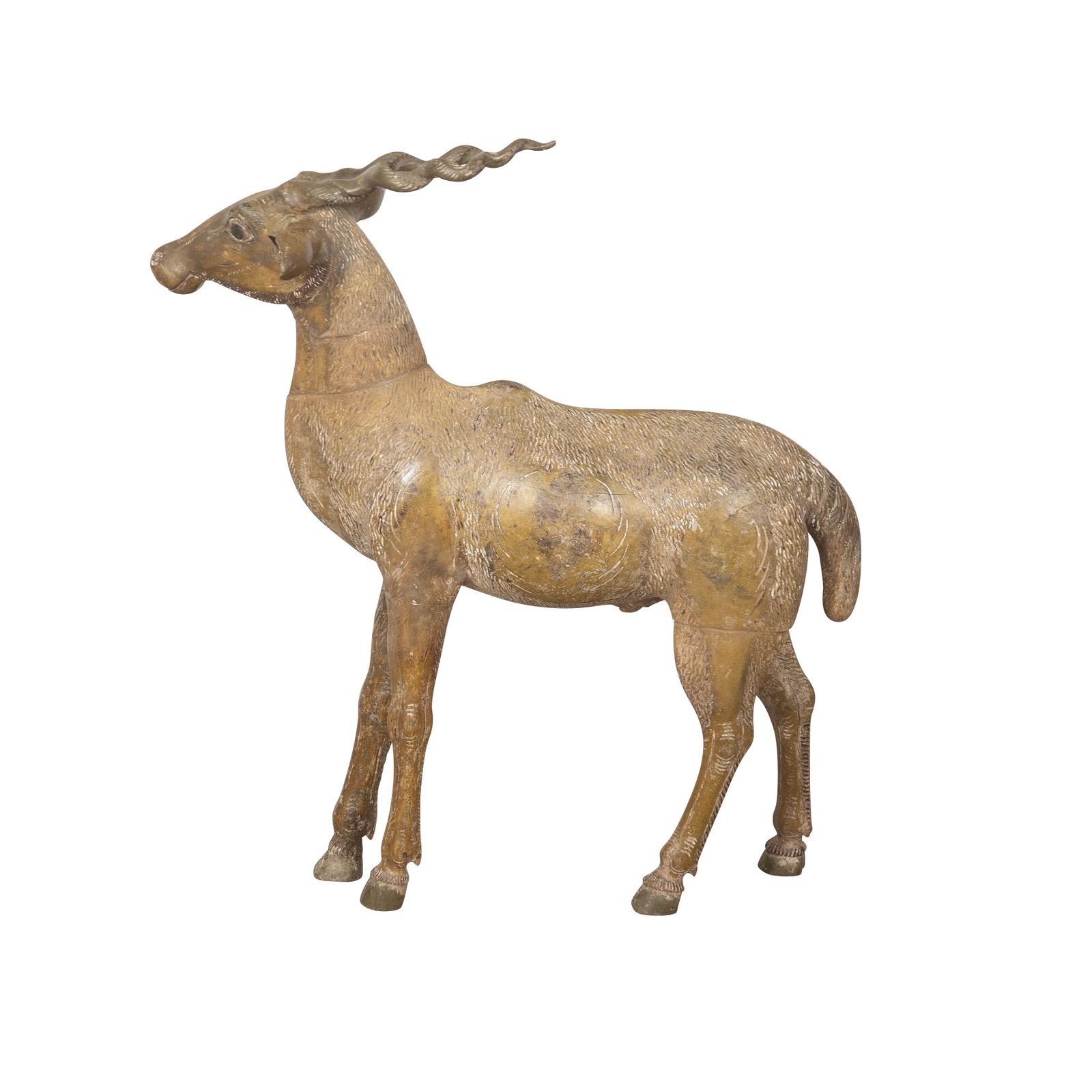 Lifesize 19th Century Quirky Carved Wood Antelope photo for sale