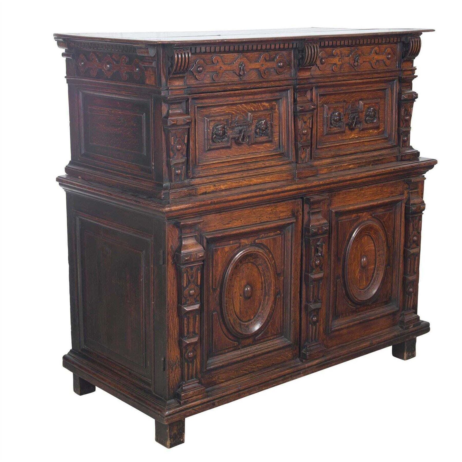 Rare C17th Oak Enclosed Chest photo for sale