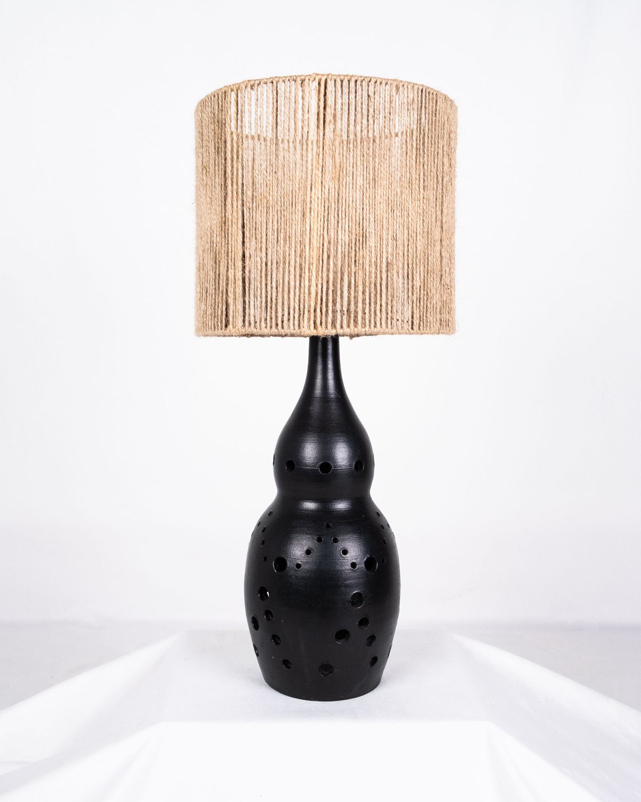 Black Ceramic Lamp In The Style Of Georges Pelletier, France, 1970s photo furniture